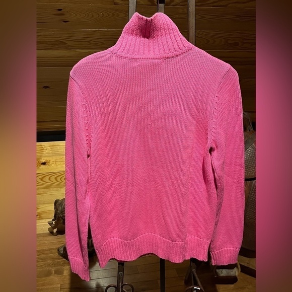 Lauren Ralph Lauren Collared Pink Knit Sweater with Gold Clasp Closure NWOT - Picture 10 of 13